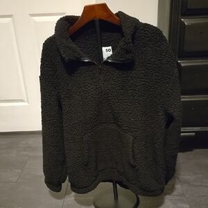 SO Black Sherpa Pullover